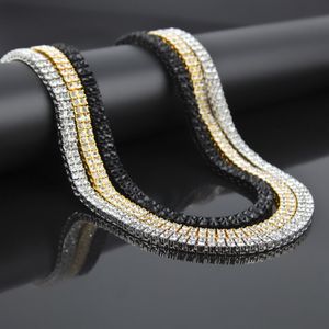 Nouveauté bijoux hommes argent plaqué glacé 30 pouces 2 rangées simulé HipHop chaîne collier Bracelet pour Men328M