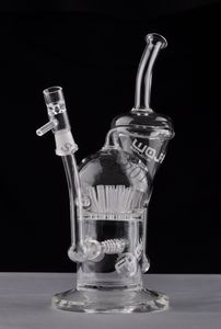 Nieuwe Collectie JM Flow glazen bong glazen waterpijpen glazen bongs met 14.4 mm joint dubbele Recycler inline arm boom honingraat