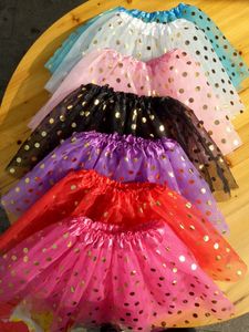 Nieuwe aankomst! Kid Girl's Tutus Rok Gouden Polka Dot Dans Jurken Zachte Ballet Rok Kinderen Pettiskirt Kleding