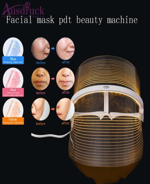 Nueva llegada estilo de Corea PDT terapia de luz LED máscara facial 3 Pon LED colores para la cara rejuvenecimiento de la piel máscara facial uso en el hogar 1776138