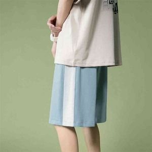 Nouvelle arrivée mode coréenne été shorts décontractés cordon de serrage taille côté rayé bermuda 3XL 210412