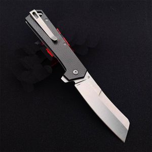 Nouvelle Arrivée KS1372 Flipper Couteau Pliant 8Cr13Mov Stone Wash Tanto Lame Fibre De Carbone + Poignée En Acier Inoxydable Roulement À Billes Couteaux Avec Boîte Au Détail