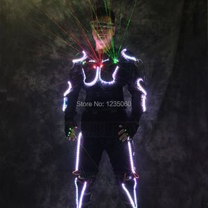 NUEVA LLECHA LED ARMOR LIGHT UP JACKETS Disfraz con láser con vasos Guantes de láser