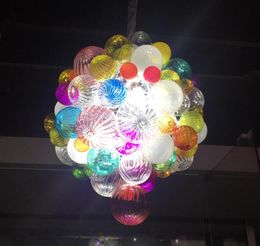 Lampen LED Hanglampen Handgeblazen Bubble Kroonluchters Kunst Glas Kleine Kroonluchter voor Huisdecoratie