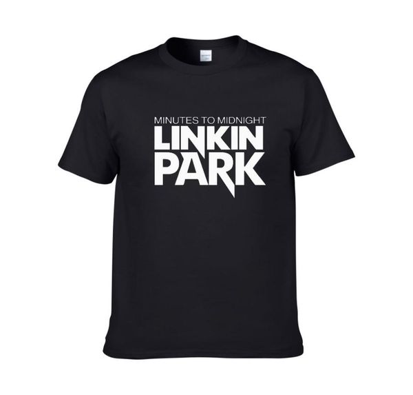 Nueva llegada, camisetas con estampado de letras de Linkin Park, camiseta de moda para equipo de banda de música Rock, camisetas para hombres Cotton5958411