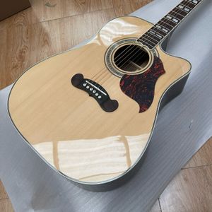 Nouveauté luxueux auteur-compositeur acoustique (guitare électrique) manche/pont en ébène, selle en os en naturel