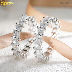 Nieuwe aankomst luxe beste geschenk vrouwen eeuwigheid ring 925 Sterling zilvergouden vvs marquise moissanite verlovingsring