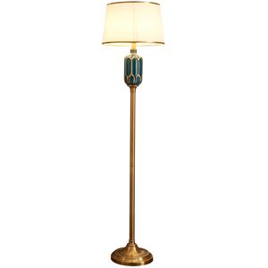 Nieuwe Collectie Luxe Koper Crèmekleurige Vloerlamp Hoogwaardige Staande Licht witte stof lampenkap 12W LED Lamp warm wit