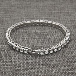 Nouvelle Arrivée De Luxe Cristal Tennis Bracelet Or Argent Couleur Braclet Pour Femmes Filles Fête De Mariage Main Accessoires Jewelry236e