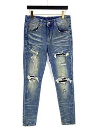 Nouvelle arrivée de concepteur de luxe en jeans pour hommes slimleg trous lavés denim mâle skinny slimleg pantalon classique pantalon vendu hip hop size9829646