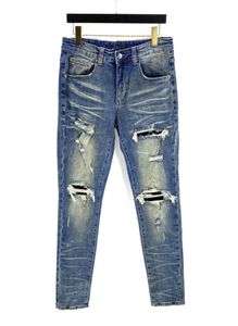 Nieuwe aankomst luxe designer heren jeans Slimleg gewassen gaten denim mannelijke skinny slimleg broek klassieke hiphop verkocht broek size9829646