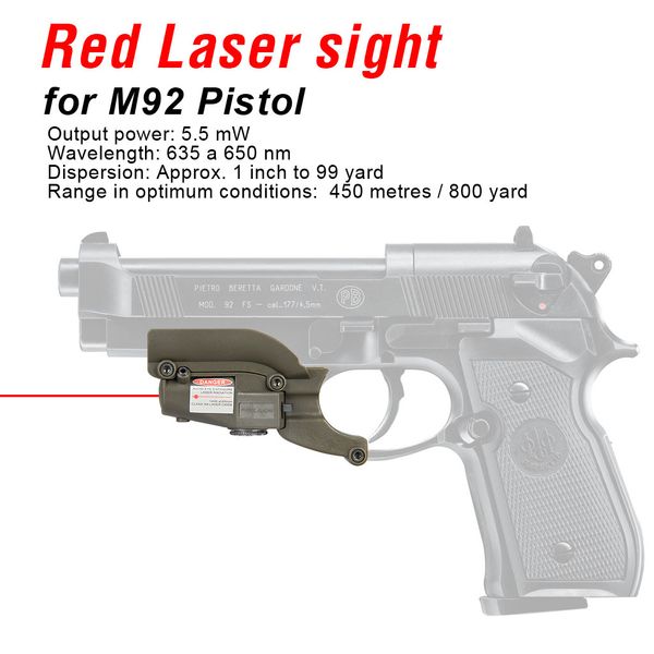 Dispositif Laser de visée Laser rouge M92, portée PPT réglable pour le vent et l'élévation CL20-0020