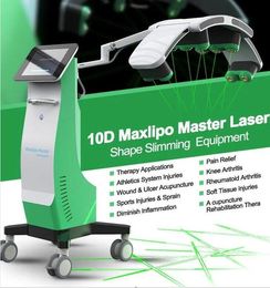 Nieuwe aankomst Maxlipo Master Gewichtsverlies Pijnloos Vet Verwijdering Slankmachine 10D Green Lights Cold Laser Therapy Beauty Equipment Lipo Laser Slim Machine
