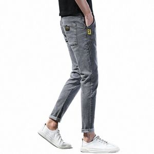 Nouveauté Jeans pour hommes Casual All-match Stretch Slim Petit pied Lg Denim Pantalon Design polyvalent Quotidien Gentleman Pantalon 35OU #