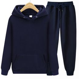 Nouvelle arrivée hommes survêtements couleur unie pull à capuche décontracté sport costumes doublé polaire vestes pour femmes unisexe loisirs vêtements