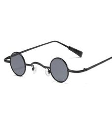 Nuevos hombres de llegada gafas de sol redondas pequeños marco de metal sombras vintage vintage hip hop gafas UV4008181847