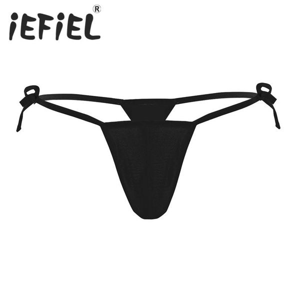 Nouvelle Arrivée Mens Lingerie Sissy Open Butt Strappy G-string Bikini Sous-Vêtements avec Bulge Pouch Strings Triangle Culotte Slip