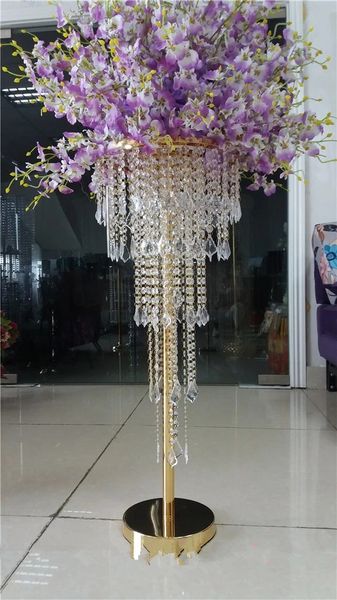 Recién llegado, soporte de cristal acrílico de metal, arco elegante para fiesta de boda, escenario con forma de flor, telón de fondo a la venta best01038