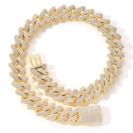 Nieuwe Collectie Miami Cubaanse Link Chain CZ Hiphop Iced Out Out Diamond 20mm Gouden Necklac Armband voor Mannen Rapper Sieraden Kolye