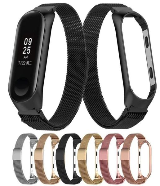 Nouvelle arrivée Milanese LOOP MAGNÉTIQUE BANDE D'ACIER MAGNOBLE STRAP POUR XIAOMI MI BAND 3 MIBAND 4 SMART TOURDS DE REMPLACEMENT STR5719726