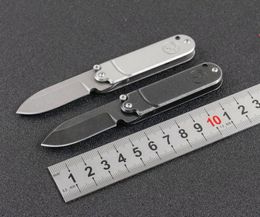 Nouvelle Arrivée Mini Couteau Pliant 440C lavage à la pierre Drop Point lame Poignée En Acier EDC couteau de poche porte-clés pliant cadeau couteaux