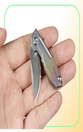 Nieuwe aankomst Mini Small EDC Pocket Knife D2 Stain Blade TC4 Titanium Legering Handhendel Ketting Messen Gift Knives8874675