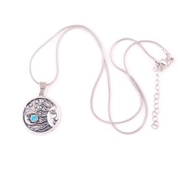 Nouveauté lune étoiles pendentif céleste Antique argent astrologie univers lien chaîne collier bijoux 1382873