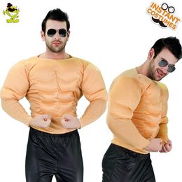 Novidade fantasia masculina de musculação para cosplay adulto halloween engraçado homem forte fantasia de festa g0925260g