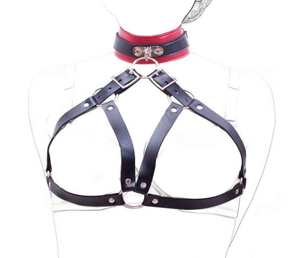 Nouveau collier de cou à l'arrivée Open Mindice Nipple Nou-coulle retenue Bondage Pu Leather pour adultes Toys sexy Produits sexuels Q05064577112