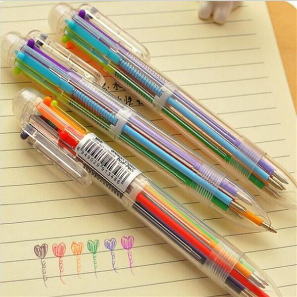 Nouveauté nouveauté stylo à bille multicolore multifonction 6 en 1 papeterie colorée fournitures scolaires créatives G1189208H