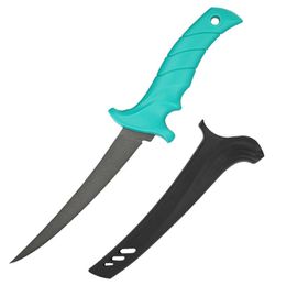 Nueva llegada OEM/ODM cuchillo para filete de pesca PP mango antideslizante cuchillos para filete de pescado de acero inoxidable con revestimiento negro