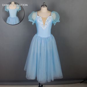 Stage Wear Arrivée de Sky Blue Long Romantique Ballet Danse Tutu Filles Performance Robe de Danse 19024