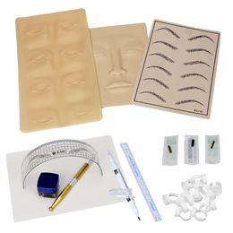 Nieuwe collectie -permanente make-up microblading wenkbrauw tattoo kit pen naald plakken huid heerser G61014 gratis verzending