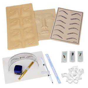 Nueva llegada-maquillaje permanente Microblading kit de tatuaje de cejas pluma aguja pasta regla de piel G61014 envío gratis