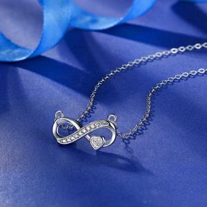 NIEUWE AANKRACHT PERSOONLIJKHEID Symbool 8-tekens 925 Zilveren ketting vrouwelijke hanger hart cz party trendy verklaring voor meisjes