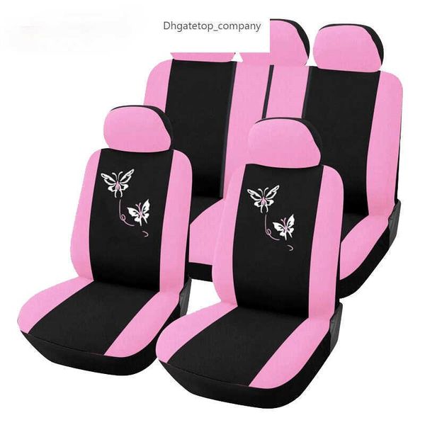 Nouvelle Arrivée Rose Siège De Voiture Couvre Papillon Broderie Car-Styling Femme Automobiles Intérieur Accessoires