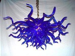 Lámparas de dormitorio Lámpara colgante decorativa Lámparas LED modernas azules Art Deco Lámpara de cristal de Murano soplada a mano