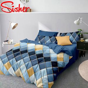 Nieuwe Collectie Gedrukt Dekbedovertrek Set met kussensloop Moderne King Size Beddengoed Sets Enkele Dubbel quilt Cover Bed Bedclothes LJ201015