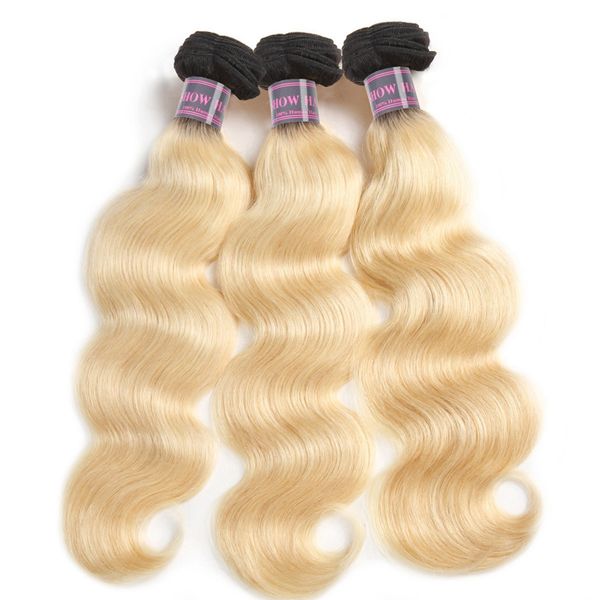 Ishow Products T1B/613 Blond Couleur Bundles Vague de Corps 4 pcs Péruvien Malaisien Indien Extension de Cheveux Humains Remy Brésilien Tissage de Cheveux pour Femmes Filles Tous Âges 10-30 pouces