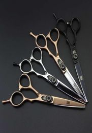 Nueva llegada tijeras profesionales para cortar cabello de peluquero KASHO GF60 55 pulgadas 60 pulgadas 6CR silverblackrose golden9604745