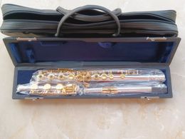 Nieuwe Collectie Professionele Fluit muziekinstrument 17 hole E-Key Verzilverd Body Gouden sleutel C Tune open close veelgebruikte Fluit