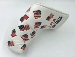 Nouvelle arrivée Pu Leather USA Flag Limited Edition Golf Club Putter Putter Covers Headcover Christmas Birthday Business 4038414