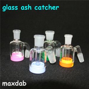 Narguilés 3,2 pouces Bong Catchers 14mm 18mm d'épaisseur Verre Pyrex Bubbler Ash Catcher 45 Tuyaux d'eau Ashcatcher à 90 degrés