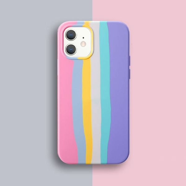 Coque de téléphone portable en silicone arc-en-ciel, étui arrière pour iphone 13 13pro max 12 11 x xr, nouvel arrivage