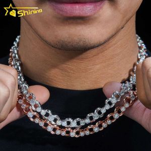Nieuwe aankomst rapper sieraden Pass Tester Sterling Sier Moissanite Diamond Infinity Link Chain Cuban Chian Necklace