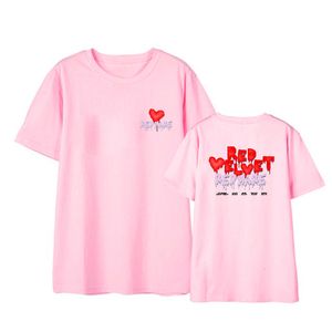 T-shirt Femme Arrivée Concert de velours rouge Redmare O cou t-shirt Kpop Unisexe Mode Top Top Top Top