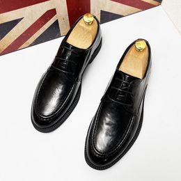 Nieuwe aankomst retro mode zwart bruin veter oxford schoenen voor mannen trouwjurk homecoming zakelijk schoeisel zapatos hombre