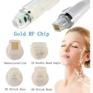 Nouveauté équipement RF pointes de micro-aiguilles tête d'aiguille cartouche d'or 10 broches 25 broches 64 broches Nano micro-aiguille Machine de radiofréquence de levage de peau fractionnée