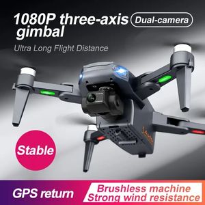 Nouveau drone de qualité professionnelle de grande taille RG106, équipé d'un cardan auto-stabilisateur anti-Shake à trois axes, HD HD 1080p ESC double caméra, retour de positionnement GPS