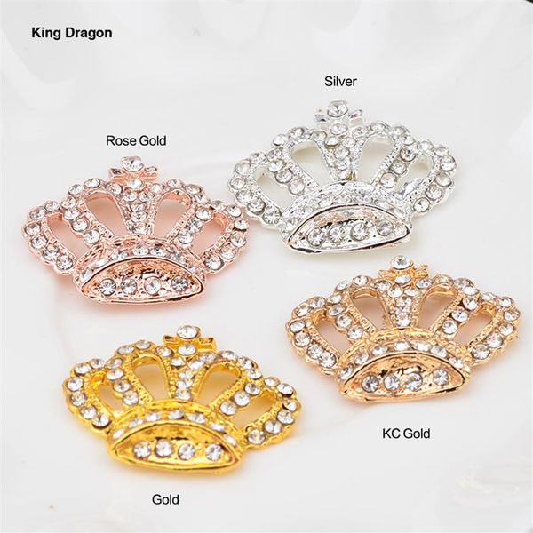 Nouvelle Arrivée Strass Couronne Embellissement Utilisé Sur Invitation Dos Plat 28MM 24MM 20PCS Lot 4 Couleurs Décoration Tiara KD5412725